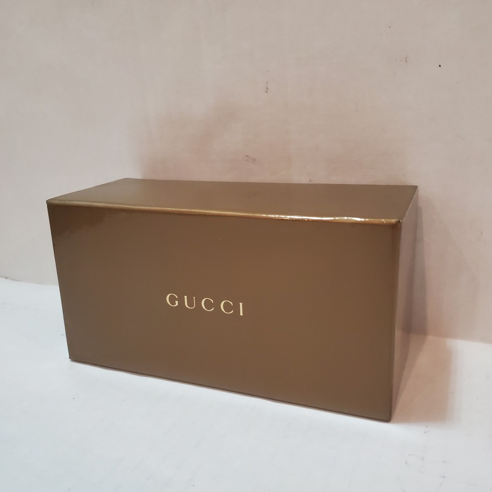 Gucci Brown Glossy Eyewear Sunglasses Storage Box GG Monogram Interior - Picture 2 of 10